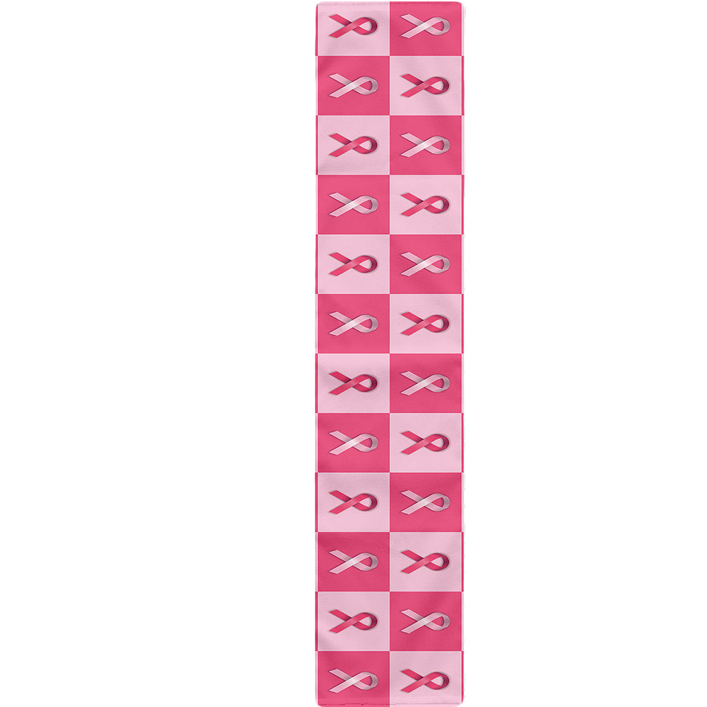 Breast Cancer Awareness Pattern Print Table Runner