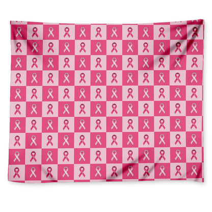Breast Cancer Awareness Pattern Print Tapestry
