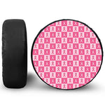 Breast Cancer Awareness Pattern Print Tire Cover