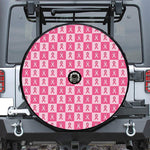 Breast Cancer Awareness Pattern Print Tire Cover With Camera Hole