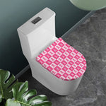 Breast Cancer Awareness Pattern Print Toilet Lid Cover