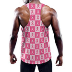 Breast Cancer Awareness Pattern Print Training Tank Top