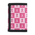 Breast Cancer Awareness Pattern Print Trifold Wallet