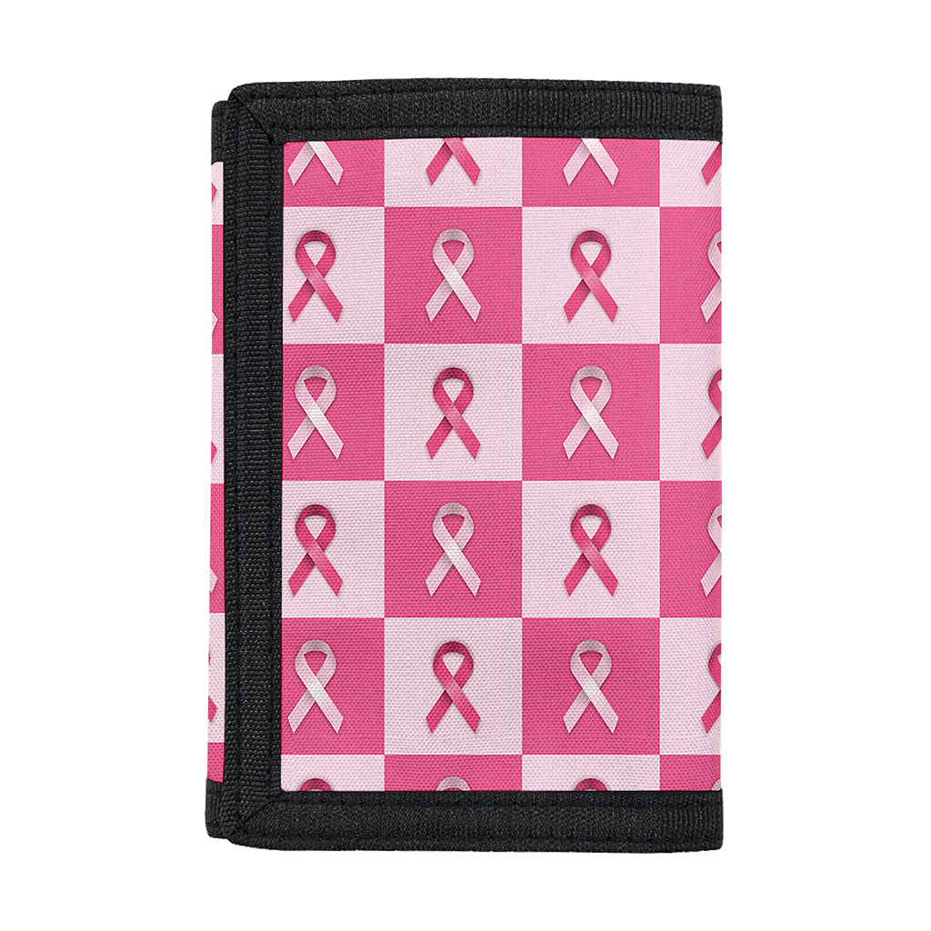 Breast Cancer Awareness Pattern Print Trifold Wallet