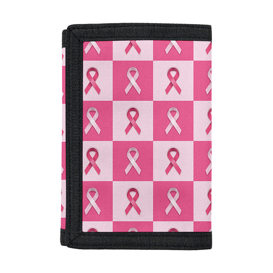 Breast Cancer Awareness Pattern Print Trifold Wallet