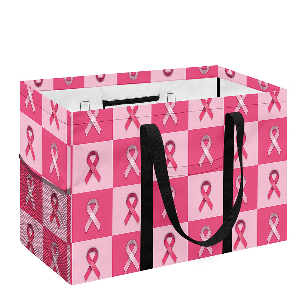 Breast Cancer Awareness Pattern Print Utility Tote Bag