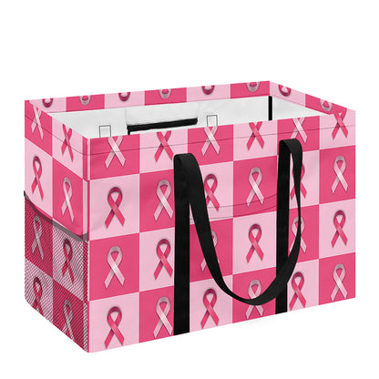 Breast Cancer Awareness Pattern Print Utility Tote Bag