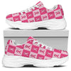 Breast Cancer Awareness Pattern Print White Chunky Shoes