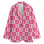 Breast Cancer Awareness Pattern Print Women's Blazer