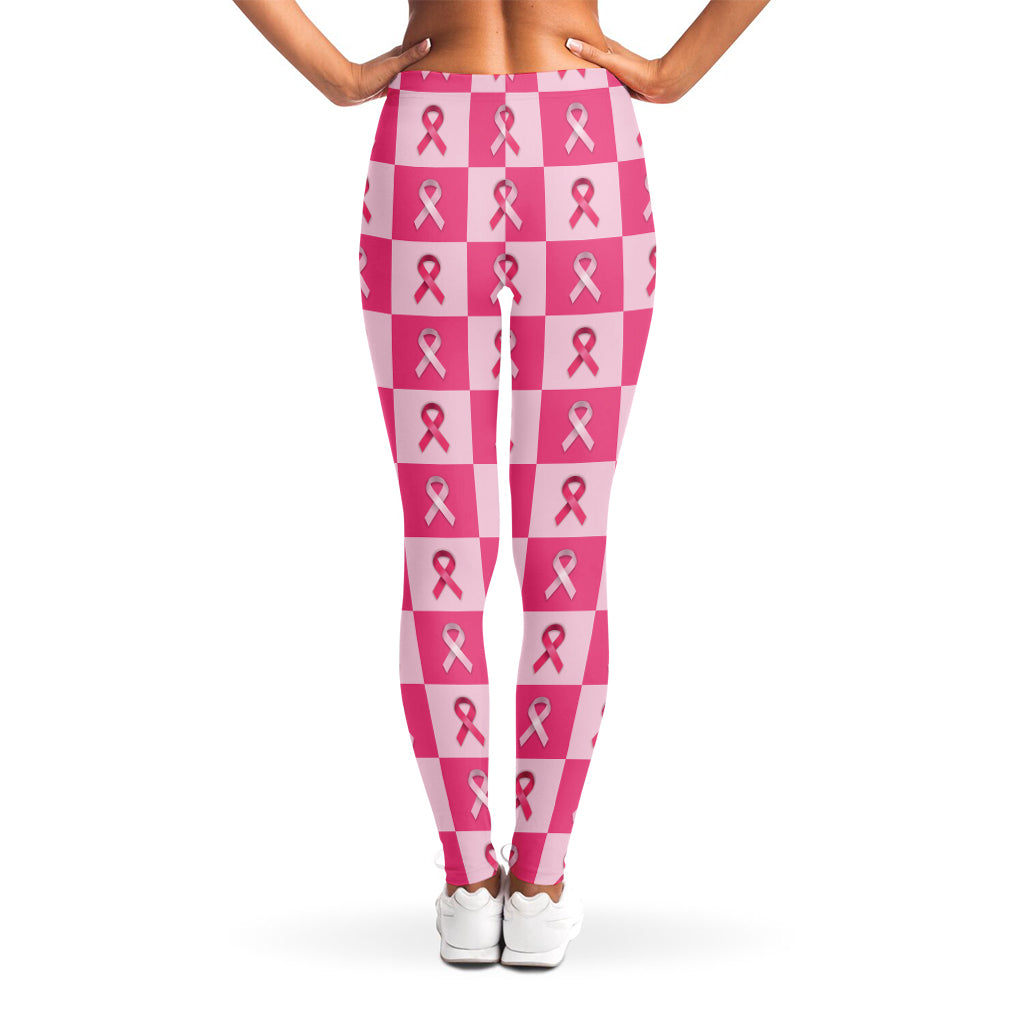 Breast Cancer Awareness Pattern Print Women's Leggings