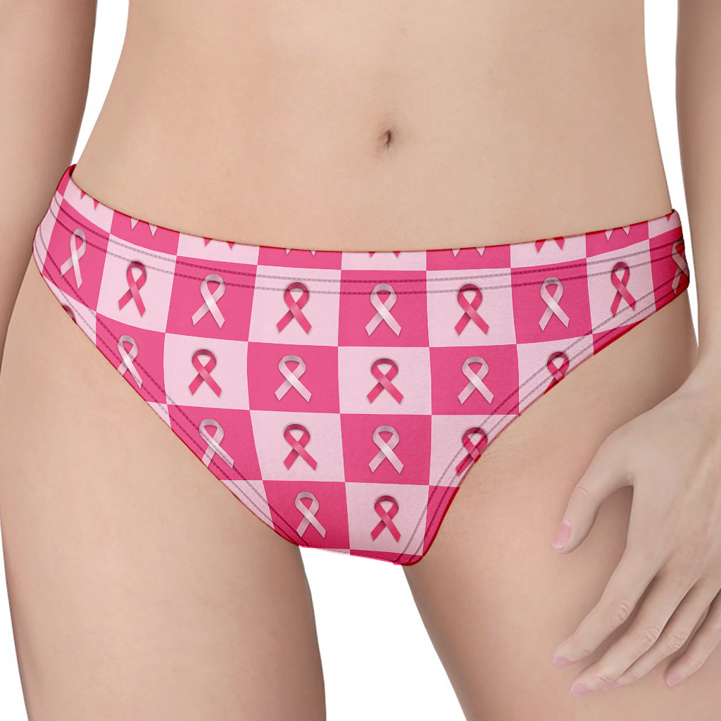 Breast Cancer Awareness Pattern Print Women's Thong