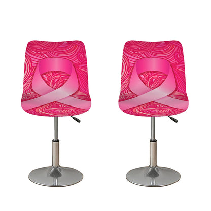 Breast Cancer Awareness Ribbon Print Bar Stool Covers