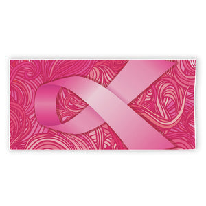 Breast Cancer Awareness Ribbon Print Beach Towel