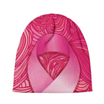 Breast Cancer Awareness Ribbon Print Beanie