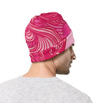 Breast Cancer Awareness Ribbon Print Beanie