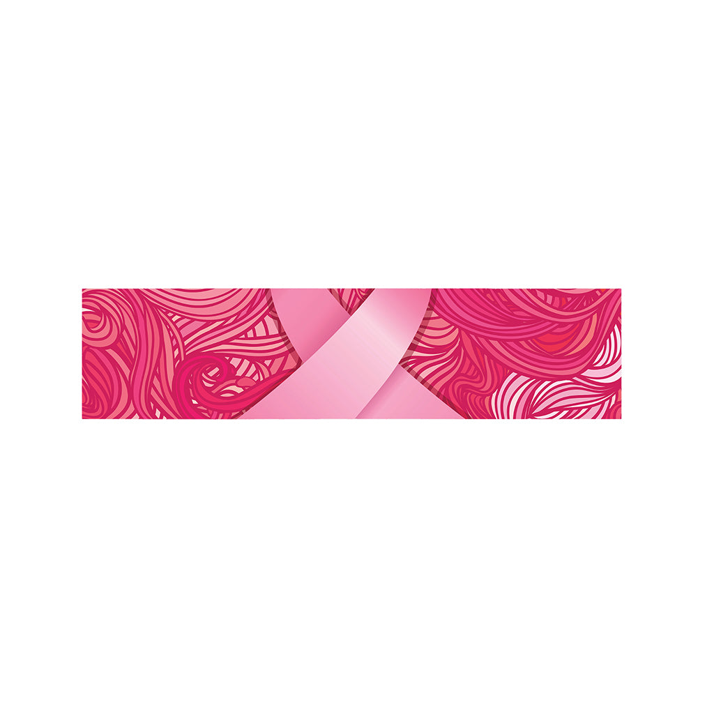 Breast Cancer Awareness Ribbon Print Bed Runner
