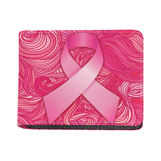 Breast Cancer Awareness Ribbon Print Bifold Wallet