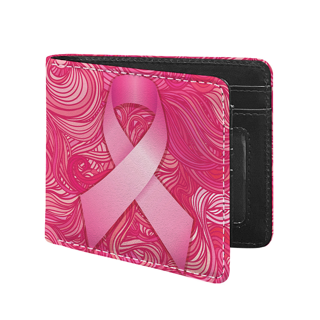 Breast Cancer Awareness Ribbon Print Bifold Wallet