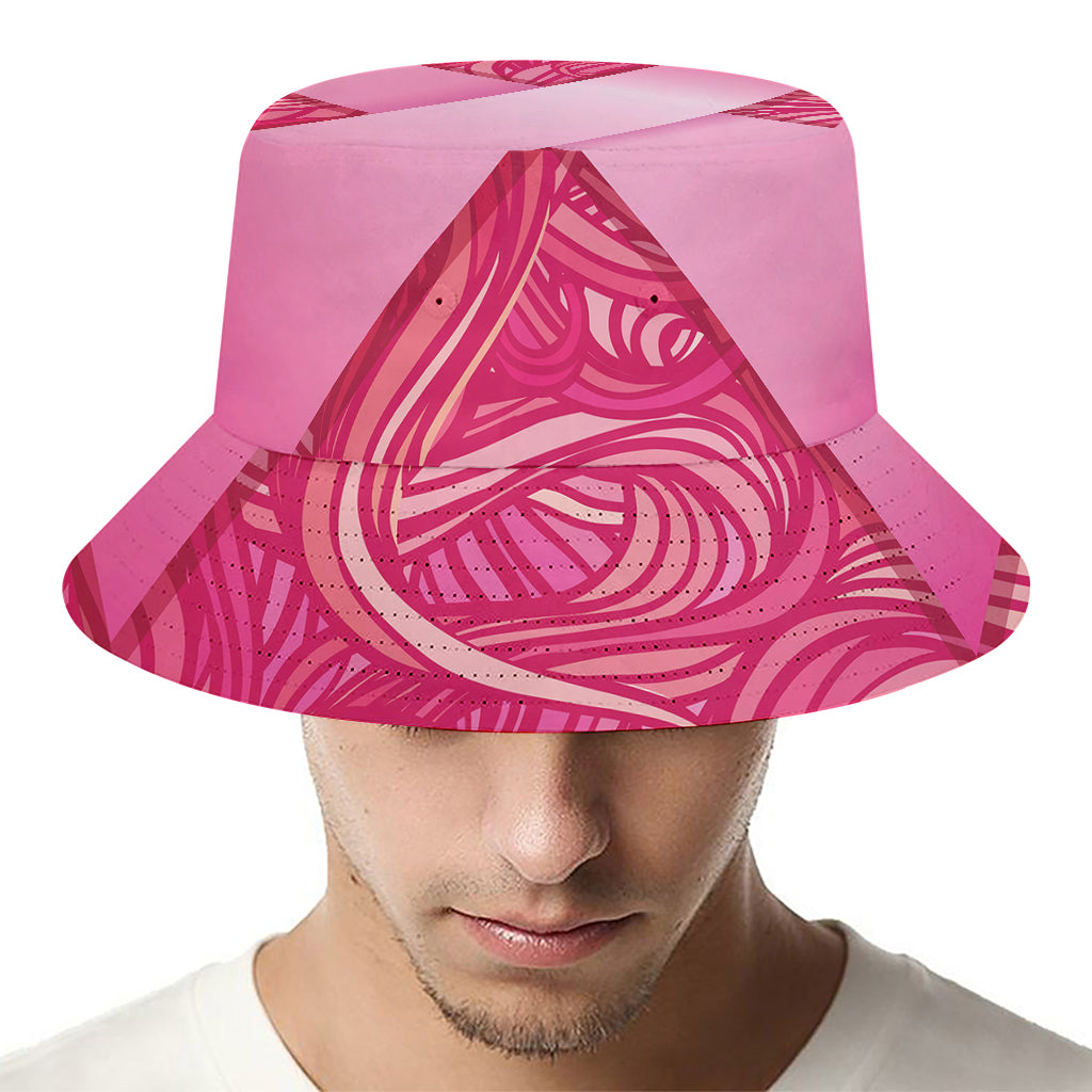 Breast Cancer Awareness Ribbon Print Bucket Hat