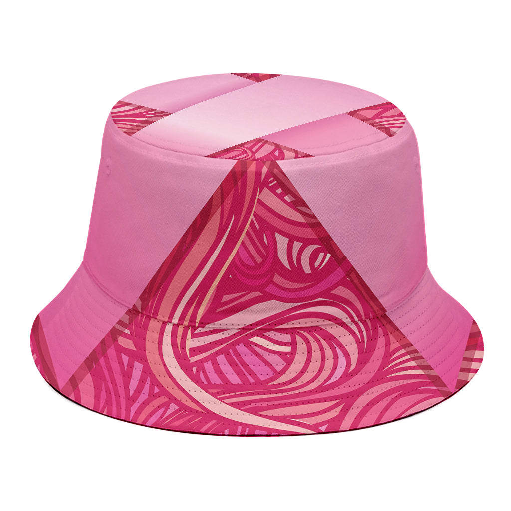 Breast Cancer Awareness Ribbon Print Bucket Hat