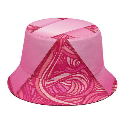 Breast Cancer Awareness Ribbon Print Bucket Hat