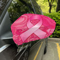 Breast Cancer Awareness Ribbon Print Car Side Mirror Covers