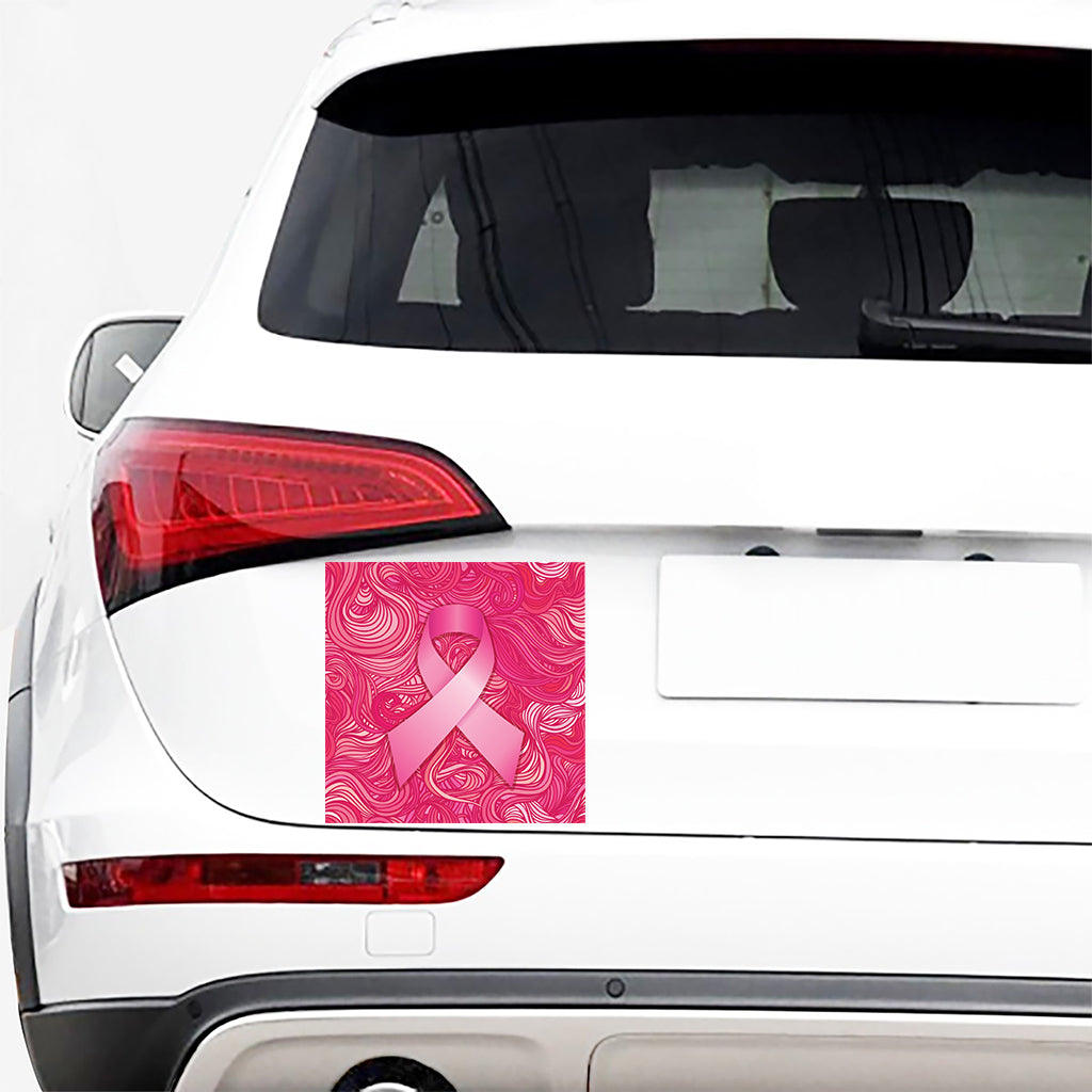 Breast Cancer Awareness Ribbon Print Car Sticker