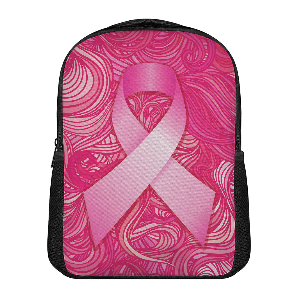 Breast Cancer Awareness Ribbon Print Casual Backpack