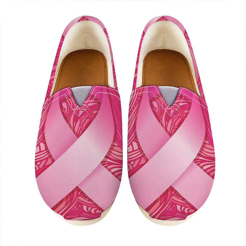 Breast Cancer Awareness Ribbon Print Casual Shoes