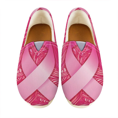 Breast Cancer Awareness Ribbon Print Casual Shoes