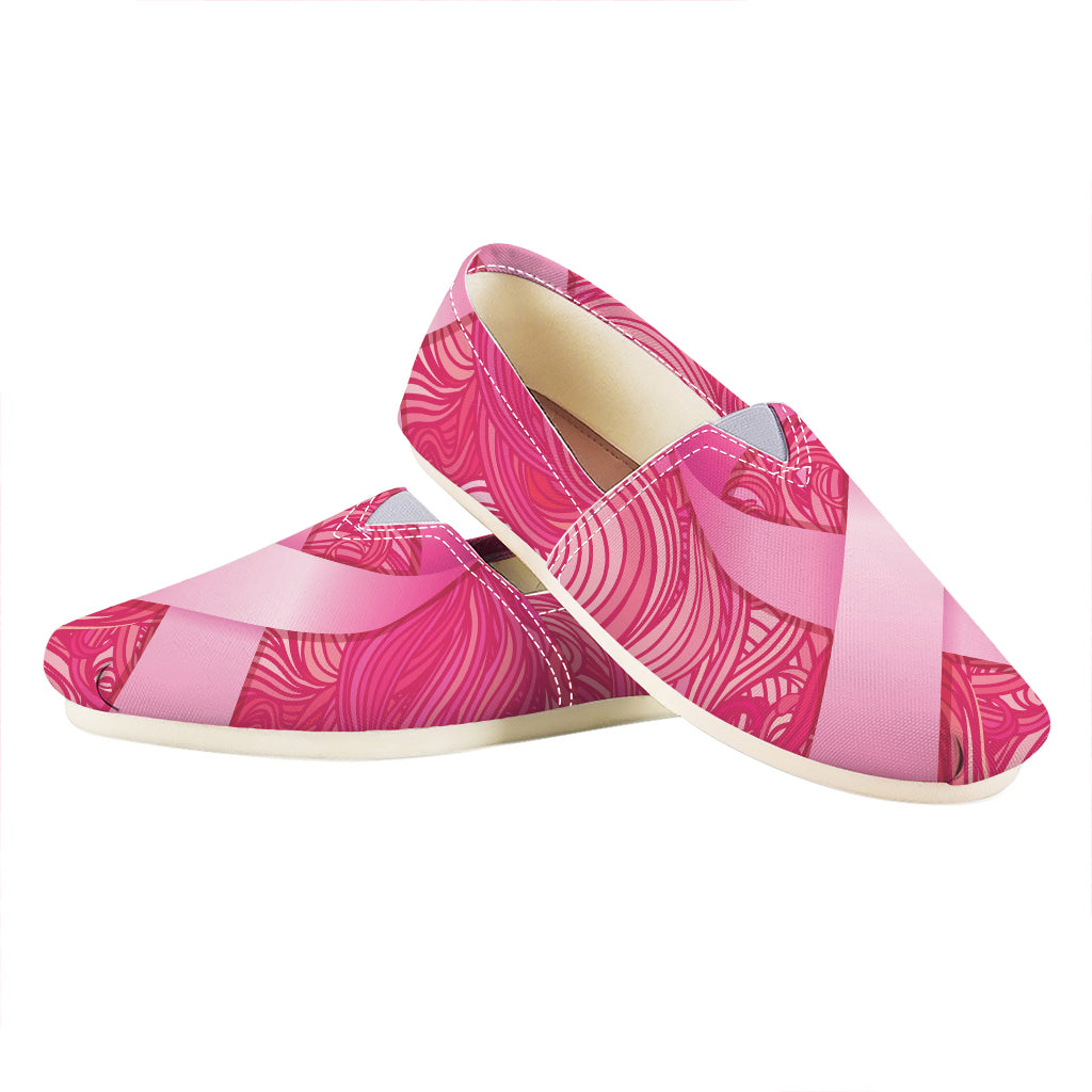 Breast Cancer Awareness Ribbon Print Casual Shoes