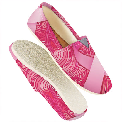 Breast Cancer Awareness Ribbon Print Casual Shoes