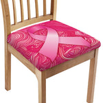Breast Cancer Awareness Ribbon Print Chair Cushion Cover