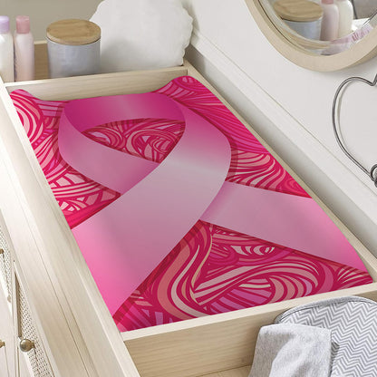 Breast Cancer Awareness Ribbon Print Changing Pad Cover
