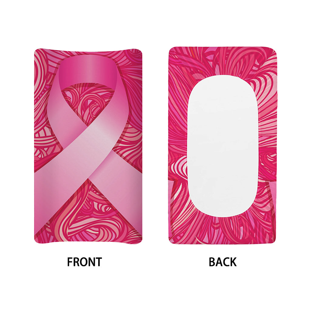 Breast Cancer Awareness Ribbon Print Changing Pad Cover