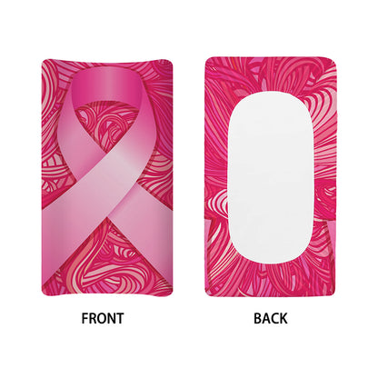 Breast Cancer Awareness Ribbon Print Changing Pad Cover