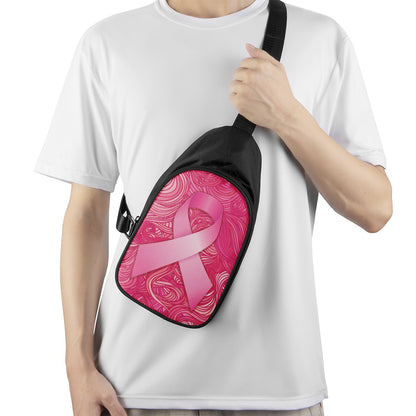 Breast Cancer Awareness Ribbon Print Chest Bag