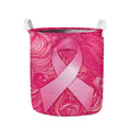Breast Cancer Awareness Ribbon Print Collapsible Laundry Basket
