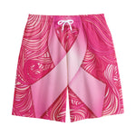 Breast Cancer Awareness Ribbon Print Cotton Shorts
