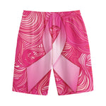 Breast Cancer Awareness Ribbon Print Cotton Shorts