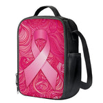 Breast Cancer Awareness Ribbon Print Crossbody Lunch Bag