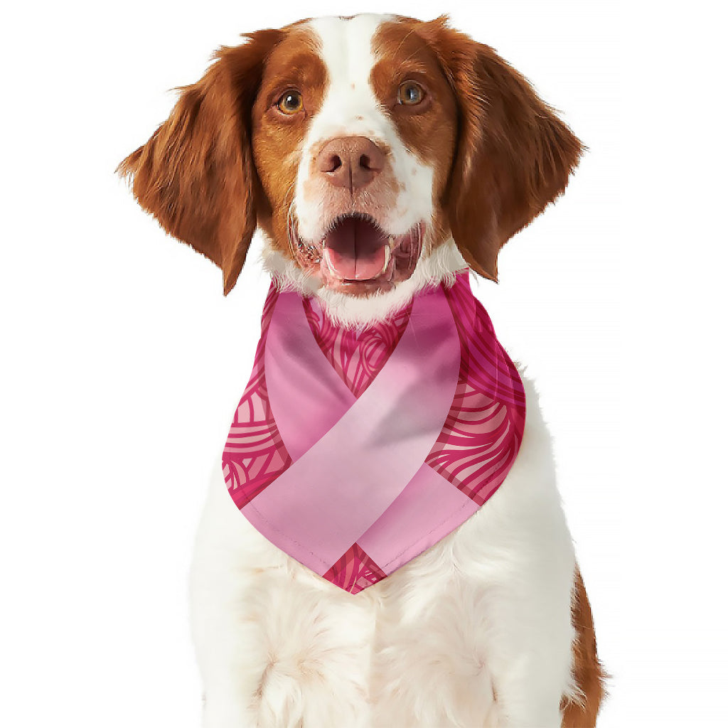 Breast Cancer Awareness Ribbon Print Dog Bandana