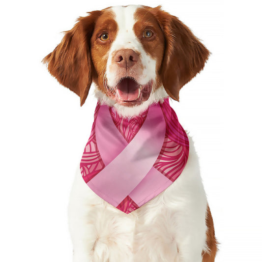 Breast Cancer Awareness Ribbon Print Dog Bandana