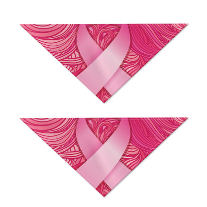 Breast Cancer Awareness Ribbon Print Dog Bandana