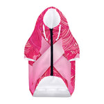 Breast Cancer Awareness Ribbon Print Dog Zip Up Hoodie