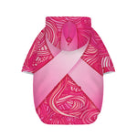 Breast Cancer Awareness Ribbon Print Dog Zip Up Hoodie