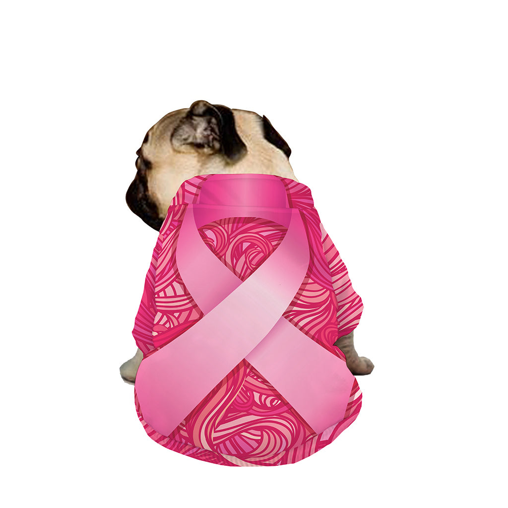 Breast Cancer Awareness Ribbon Print Dog Zip Up Jacket