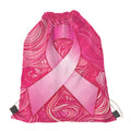 Breast Cancer Awareness Ribbon Print Drawstring Bag