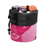Breast Cancer Awareness Ribbon Print Drawstring Makeup Bag