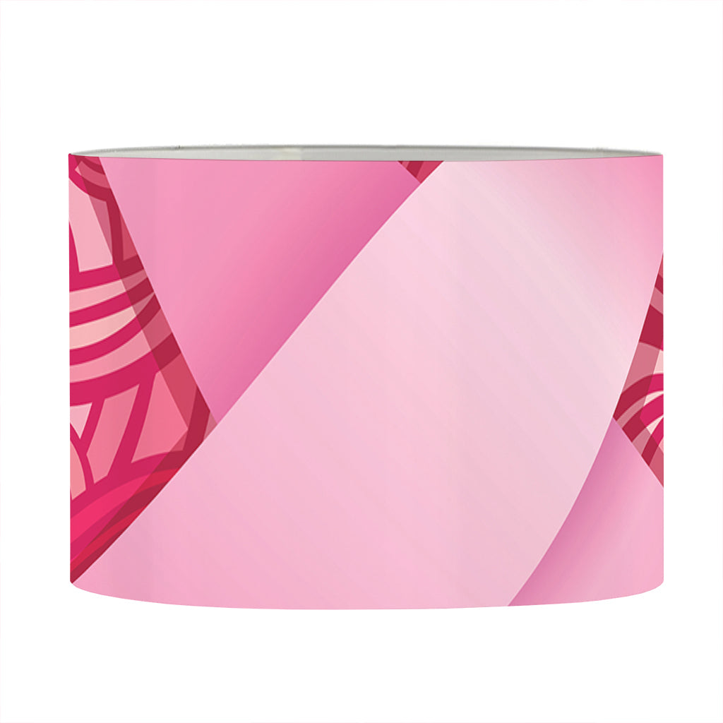 Breast Cancer Awareness Ribbon Print Drum Lamp Shade